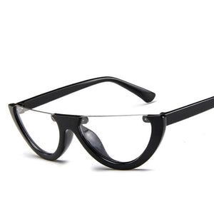 Cool Trendy Half Frame Rimless CatEye Sunglasses