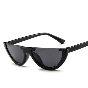 Cool Trendy Half Frame Rimless CatEye Sunglasses