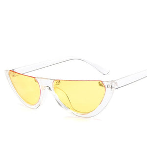 Cool Trendy Half Frame Rimless CatEye Sunglasses