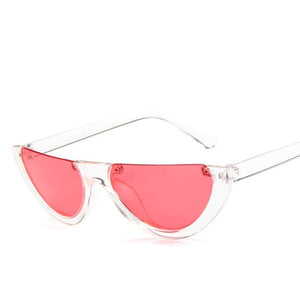 Cool Trendy Half Frame Rimless CatEye Sunglasses