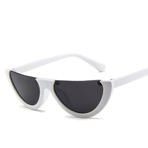 Cool Trendy Half Frame Rimless CatEye Sunglasses