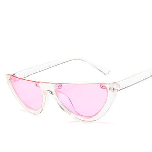 Cool Trendy Half Frame Rimless CatEye Sunglasses