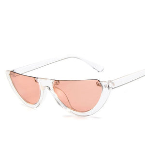 Cool Trendy Half Frame Rimless CatEye Sunglasses