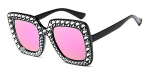 MuseLife Luxury Brand Designer Italian Big Crystal Sun Glasses