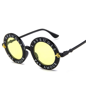 2019 New Small Bees Round Frame Sunglasses